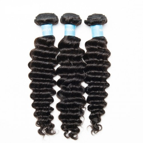 3 Bundles Deep Wave Hair with 13x4 Lace Frontal a Lot - Estelle Wig