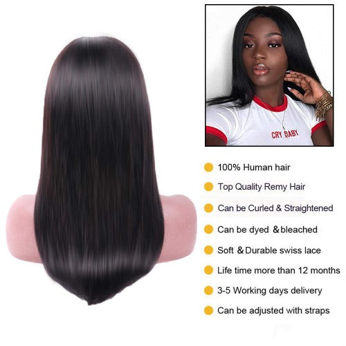 Long Straight 4x4 Lace Closure Wigs with Elastic Band - Estelle Wig