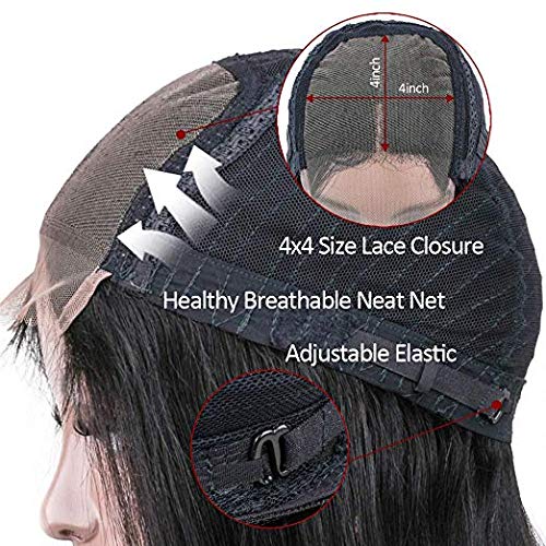 Long Straight 4x4 Lace Closure Wigs with Elastic Band - Estelle Wig