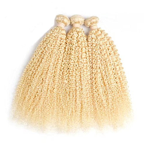 3 Bundles 613 Blonde Deep Curly Human Hair with 13x4 Lace Frontal a Lot - Estelle Wig