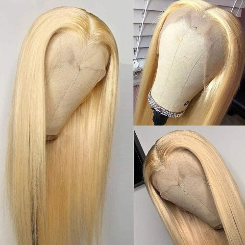 16 Inch 613 Blonde Straight 13x4x0.5 T Part Lace Front Wigs Human Hair ONLY 1 Piece - Estelle Wig