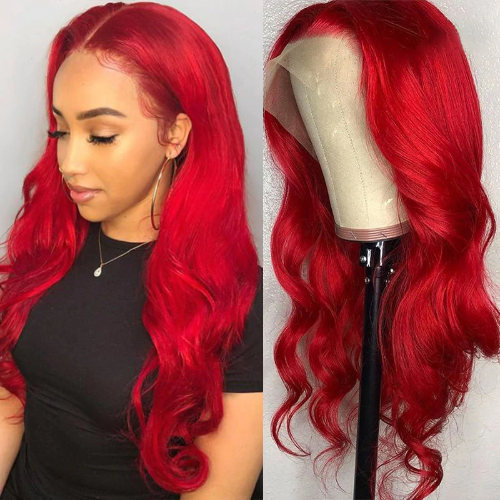 Red Color Lace Frontal Wig Body wave - Estelle Wig
