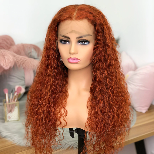Ginger Orange Water Wave Lace Front Wigs Human Hair - Estelle Wig