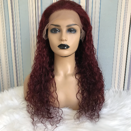 Burgundy Wet and Wavy 99J Lace Frontal Wig - Estelle Wig