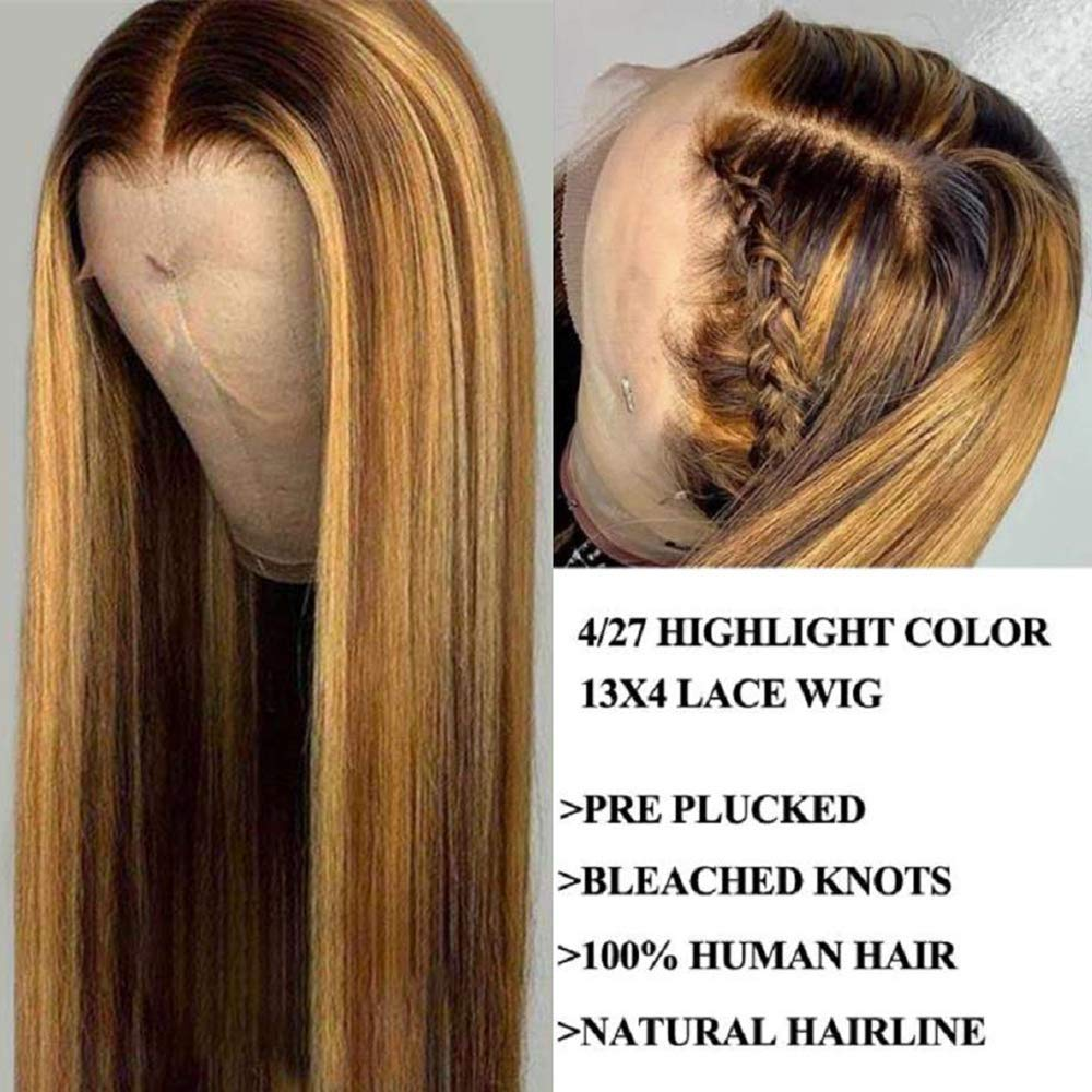 Piano Color Ombre Highlight Transparent Lace Front Wigs Human Hair - Estelle Wig