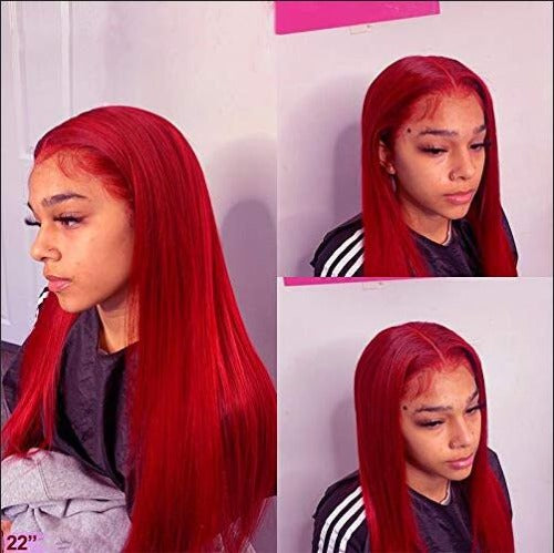 Hot Red 13x4 Lace Front Wigs Human Hair 150% Density - Estelle Wig