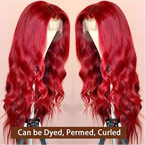 Hot Red 13x4 Lace Front Wigs Human Hair 150% Density - Estelle Wig