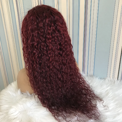 Burgundy Wet and Wavy 99J Lace Frontal Wig - Estelle Wig