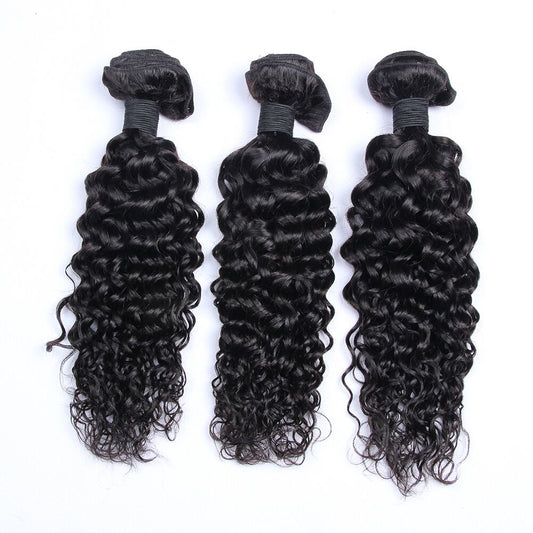 3 Bundles Deep Curl Hair with 13x4 Lace Frontal a Lot - Estelle Wig