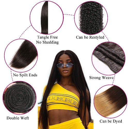3 Bundles a Lot 8A Grade Brazilian Straight Virgin Hair - Estelle Wig