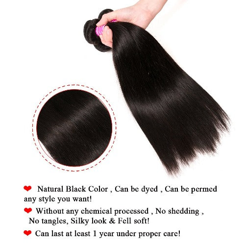 3 Bundles a Lot 8A Grade Brazilian Straight Virgin Hair - Estelle Wig