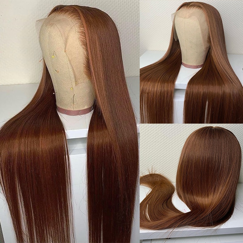 Chestnut Brown Color 13x4 Lace Frontal Wig SALE - Estelle Wig