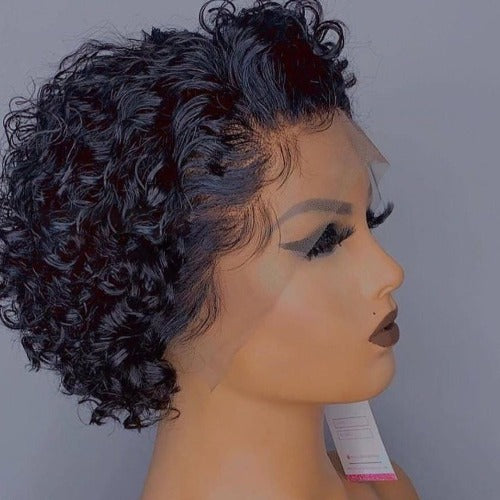 Pixie Curly 13x4 Lace Front Wigs Human Hair 130% Density 8 Inch - Estelle Wig