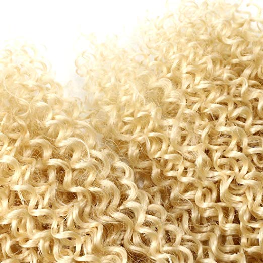 3 Bundles 613 Blonde Deep Curly Human Hair with 13x4 Lace Frontal a Lot - Estelle Wig