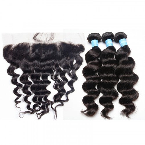 3 Bundles Exotic Wave Hair with 13x4 Lace Frontal a Lot - Estelle Wig