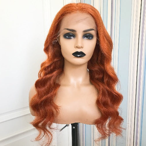 Ginger orange Color Lace Frontal Wig Wavy - Estelle Wig