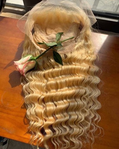 Deep Wave Blonde Lace Frontal Wigs 613 - Estelle Wig