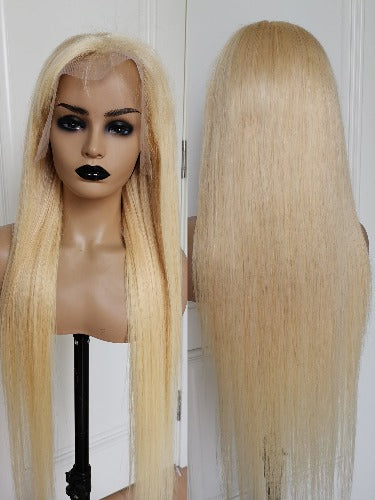 Transparent 13x4 Lace Frontal Wig 613 Color Long Straight Hair - Estelle Wig