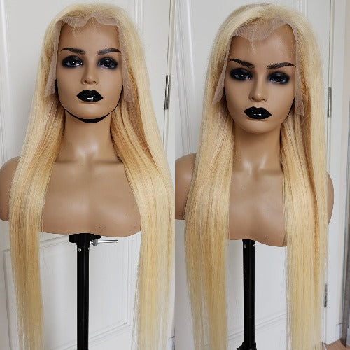 Transparent 13x4 Lace Frontal Wig 613 Color Long Straight Hair - Estelle Wig
