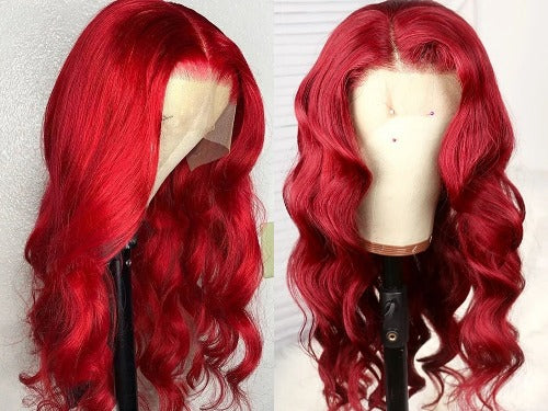 Red Color Lace Frontal Wig Body wave - Estelle Wig