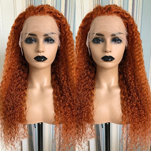 Ginger Orange Water Wave Lace Front Wigs Human Hair - Estelle Wig