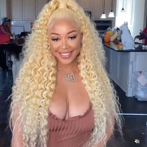 Deep Wave Blonde Lace Frontal Wigs 613 - Estelle Wig