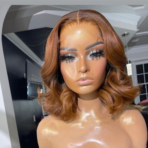 Fall Color Wig Color 30 Chestnut Brown Color 13x4 Lace Frontal Wavy Wig - Estelle Wig