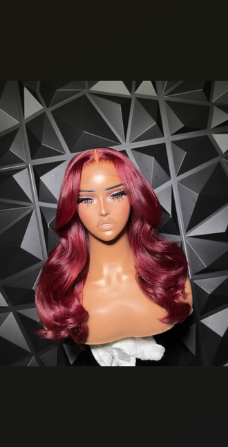 Burgundy Lace Front Wig Straight hair and Body wave Available