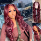 Loose Body Wave Burgundy 13x4 Lace Front Wigs Human Hair 150% Density - Estelle Wig