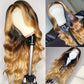 Ombre 3 Tones Color 1B/4/27 T Part Human Hair Lace Front Wigs - Estelle Wig