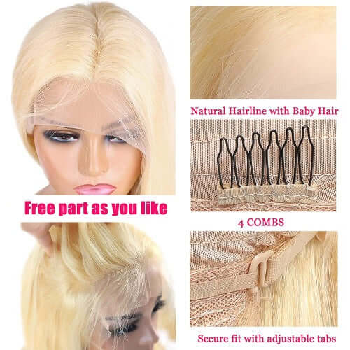 613 Blonde 13x4 Lace Front Wigs Human Hair Straight 150% Density - Estelle Wig