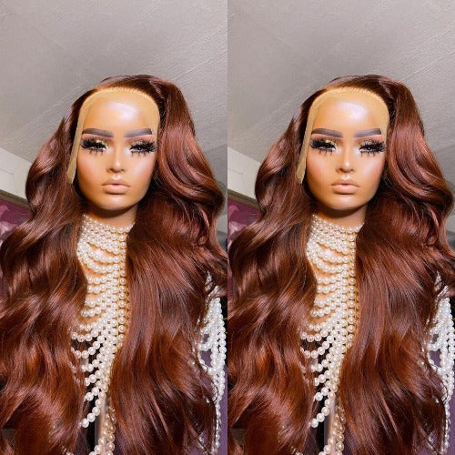 Fall Color Wig Color 30 Chestnut Brown Color 13x4 Lace Frontal Wavy Wig - Estelle Wig