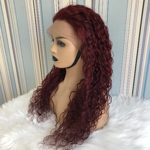 Burgundy Wet and Wavy 99J Lace Frontal Wig - Estelle Wig