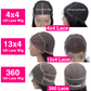 Highlight Transparent 5x5 Lace Closure Wigs Human Hair Burgundy Color
