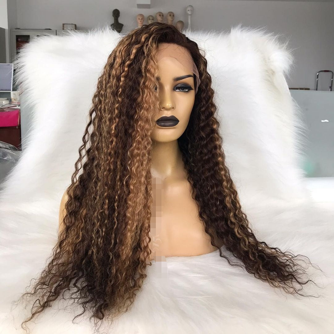 Piano Color Ombre Highlight Wet and Wavy Transparent Lace Front Wigs Human Hair - Estelle Wig