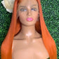Ginger Orange Color Straight Lace Frontal Wig - Estelle Wig