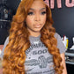Gold Color 13x4 Transparent Lace Frontal Wavy Wig - Estelle Wig