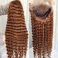 180% Density Honey Blonde Transparent Lace Front Wigs Human Hair Deep Wave by Estelle Wig - Estelle Wig