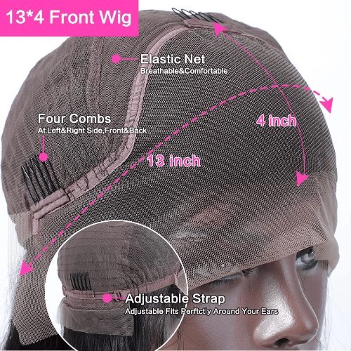 Ombre Highlight Deep Wave Transparent Lace Front Wigs Human Hair - Estelle Wig